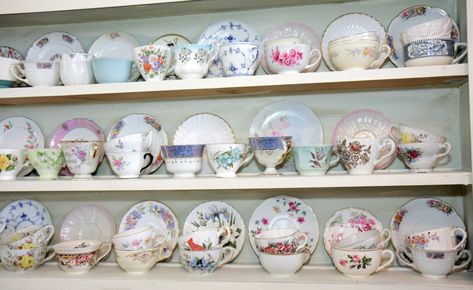 Christmas Fundraiser, Tea Cup Storage, Tea Cup Display, Tea Display, Cornish Hens, Mug Display, Apothecary Cabinet, China Display, China Dishes