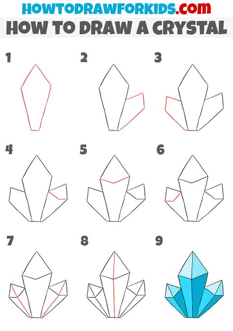 how Geode Drawing Simple, Crystal Drawings Easy, How To Draw A Crystal, How To Draw Gems, Sketch Tutorial Beginner Drawing Lessons, How To Draw Crystals, Crystal Doodles, Drawing Crystals, Crystal Drawings