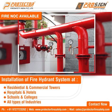 Installation of Fire Hydrant System at: 🏠 Residential & Commercial Towers 🏥 Hospitals & Hotels 🏫 Schools and Colleges 🏭 All type of industries 📞 - CALL Now - +91 9727723262 📧 - sales@protectorfiresafety.com 🌐 - Buy Online - https://bit.ly/2SRCZEW #firehydrant #hydrant #firehydrants #findyourhydrant #fire #hydrants #hydrantbox #ProtectorFireSafety #FireSafety #Ahmedabad #India #Gujarat #SafetyFirst #Industries #Construction #residentialprojects #commercialprojects #signages Fire Hydrant System, Fire Hydrants, Hotel School, Fire Equipment, Fire Safety, Fire Hydrant, Ahmedabad, The Fire, Buy Online