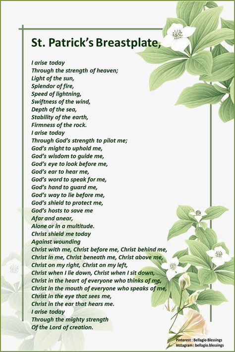 Saint Patrick Breastplate Prayer, St Patricks Prayer Breastplate, St Patrick’s Breastplate Prayer, St Patrick Facts, St Patrick Quotes, St Patrick Prayer, Patrick Quotes, Quote Hope, Irish Prayer