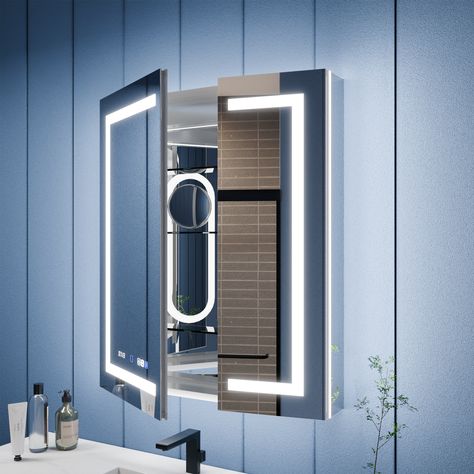 Heated Bathroom Mirror, Lighting Mirror, Mirrored Medicine Cabinet, Shower Sliding Glass Door, Eco Friendly Interior, Floating Bathroom Vanities, Lighted Medicine Cabinet, Art Lighting, Practical Lighting