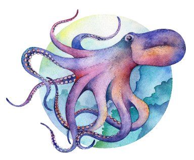 Octopus Art Project, Octopus Underwater, Underwater Illustration, Painting For Beginners Videos, Watercolor Octopus, Octopus Watercolor, Canvas Painting For Beginners, Octopus Painting, Art Sherpa