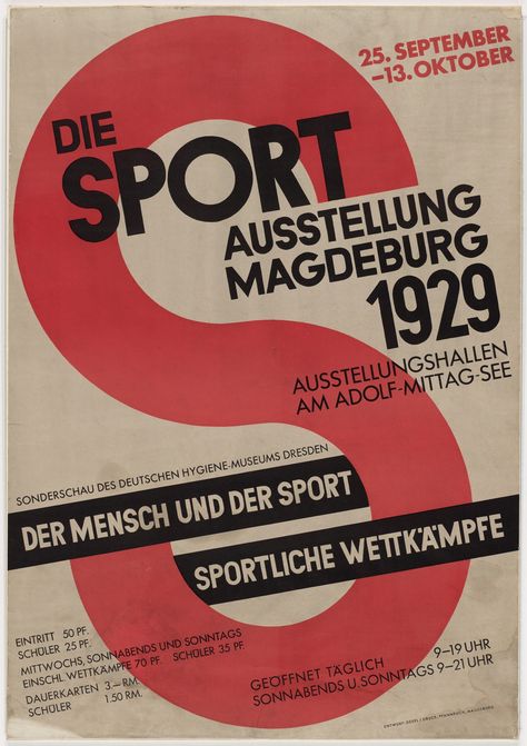 Jan Tschichold, Poster Sport, Modern And Contemporary Art, Typographic Poster, Design Movements, Single Letter, Sport Poster, Typography Inspiration, Wassily Kandinsky