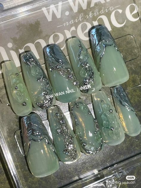 Nail Colors And Designs, Asian Nails, Grunge Nails, Her Nails, Pretty Gel Nails, Hair Done, Nails Done, Jelly Nails, Kawaii Nails