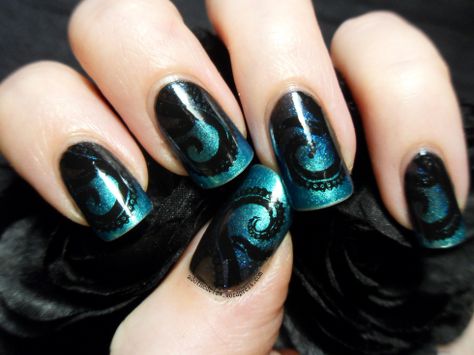 Slightly Steampunk Steampunk Nails, Dark Nail Designs, Dark Punk, Gothic Nails, Green Nail Polish, Nails Winter, Best Nail Art Designs, Winter Nail Art, Ideas Nails