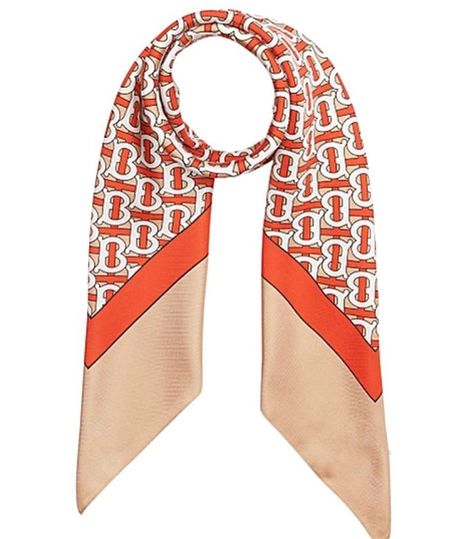 Burberry Monogram, Paris Fashion Week Street Style, Burberry Accessories, Printed Silk Scarf, Street Style Paris, Monogram Prints, Scarf Jewelry, Fashion Week Street Style, Shop Logo