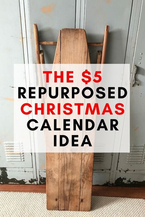 Painted Ironing Board, Diy Christmas Advent Calendar, Wood Ironing Boards, Diy Christmas Advent, Upcycling Ideas Diy, Vintage Ironing Boards, Old Ironing Boards, Wooden Ironing Board, Kitchen Plinth