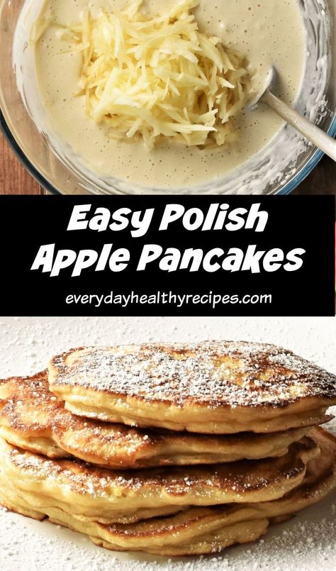 Polish Apple Pancakes Recipe, Polish Pancakes Recipes, Afternoon Tea Ideas At Home, Polish Apple Pancakes, Apple Pancakes Healthy, Apple Pancake Recipe, Polish Foods, Healthy Pancakes, Apple Pancakes