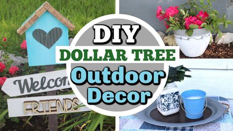 Dollar Tree Outdoor Decor, Tree Outdoor Decor, Outdoor Decor Ideas, Diy Porch Decor, Diy Summer Crafts, Dollar Tree Hacks, Diy Xmas Gifts, Diy Porch, Diy Dollar Tree Decor