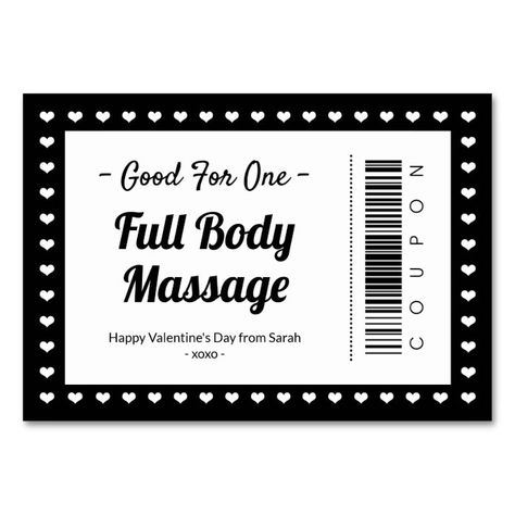 Massage Coupon For Boyfriend, Valentine Day Massage, Massage Gift Card, Coupon Couple, Boyfriend Gift Ideas, Diy Massage, Coupons For Boyfriend, Valentines Gift Bags, Diy Coupons