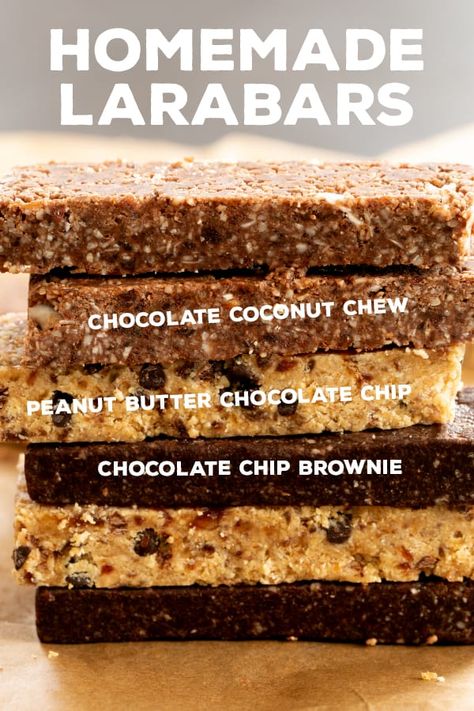 Diy That's It Bars, Homemade Gomacro Bars, Z Bar Recipe, Diy Snack Bars Healthy, Laura Bars Homemade, Peanut Butter Larabar Recipes, Homemade Macro Bars, Larabar Copycat Recipe, Homemade Power Bars