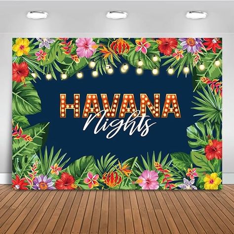 Amazon.com : Mocsicka Havana Nights Backdrop Tropical Nights Adult Birthday Background Hawaiian Palm Leaves Birthday Party Cake Table Decoration Banner Photo Booth Props (7x5ft) : Electronics Sleepover Bday, Birthday Party Cake Table, Party Cake Table, Banner Photo, Tropical Background, Havana Nights, Cake Table Decorations, Night Background, Background Decoration