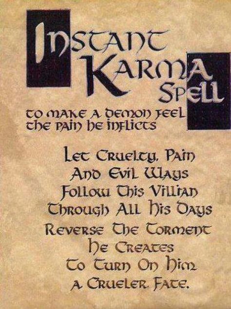 Spell Karma Spell, Witchcraft Spells For Beginners, Charmed Book Of Shadows, Spells For Beginners, Instant Karma, Magic Spell Book, Under Your Spell, Wiccan Witch, Magick Spells