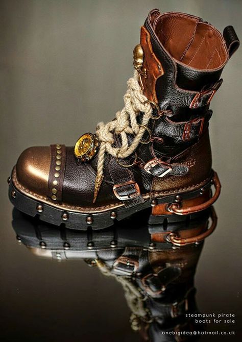 Sky Captain Boots Steam Punk Diy, Steampunk Mode, Steampunk Shoes, Steampunk Boots, Steampunk Aesthetic, Mode Steampunk, Steampunk Pirate, Diesel Punk, Style Steampunk