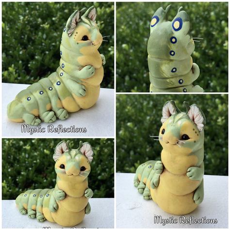 Handmade Ooak Polymerclay Sculpture by Mystic Reflections Whimsical Clay Art, Clay Sculptures & Statues, Cute Clay Creatures, Clay Mythical Creatures, Clay Fantasy Creatures, Sculpture Art Clay Inspiration, Clay Sculpting Ideas, Cute Clay Things, Clay Animals Sculpture