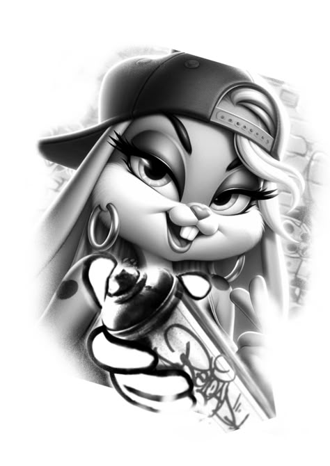 Whole Tattoo, Cartoon Tattoo Ideas, 90s Tattoos, Nostalgic 90s, Character Tattoos, Gangsta Tattoos, Cartoon Tattoo, Chicano Style Tattoo, Bunny Tattoos