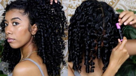 Quick and easy perm rod set on natural hair! Black Women Flexi Rods, Jumbo Perm Rods On Natural Hair, Foam Rods On Natural Hair, Perm Rod Set Tutorials, How To Preserve Flexi Rod Set, Rods On Natural Hair, Rod Set On Natural Hair, Perm Rod Set, Flexi Rods