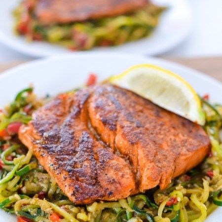 Here's a Whole30 and keto version of a classic Cajun favorite -- Blackened Salmon with Cajun Zoodles! This is a perfect meal when you forget to meal plan because it takes just 30 minutes and 1 skillet! #allthenourishingthings #cajun #salmon #whole30 #keto #lowcarb #salmonrecipes #cajunfood #paleo Louisiana Food, Cajun Salmon, Cleaner Eating, Trout Recipes, Blackened Salmon, 2b Mindset, Cajun Food, Zoodle Recipes, Whole30 Keto