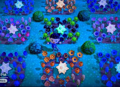 Acnh Gyroid Garden Ideas, Acnh Gyroid Village, Animal Crossing Blue Island, Acnh Rose Garden Ideas, Gyroid Garden Acnh, Animal Crossing Gyroid Ideas, Acnh Blue Island, Gyroid Animal Crossing Ideas, Acnh Gyroid Garden