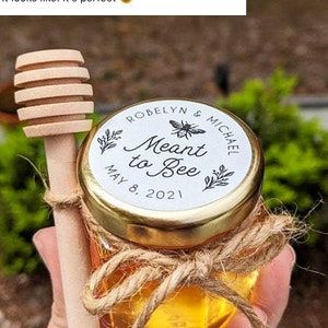 Honey Wedding Favor meant to Bee With Free Custom | Etsy Bee Favor, Honey Jar Favors, Meant To Bee, Honey Favors, Honey Bee Baby Shower, Honey Wedding Favors, Honey Label, Bee Wedding, Honey Wedding