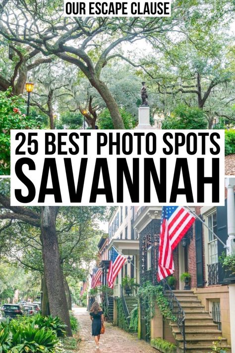 25 Gorgeous Savannah Photo Spots (+ Map!) - Our Escape Clause Savannah Day Trip, Day Trip To Savannah Georgia, Top Things To Do In Savannah Georgia, Fun Things To Do In Savannah Georgia, Savannah Walking Tour Map, Best Things To Do In Savannah Georgia, Savannah Ga Shopping, Savannah Georgia Historic District, Savahanna Georgia