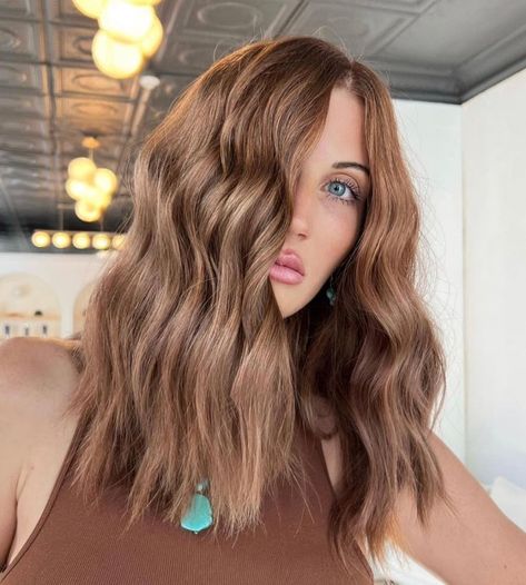 Light Bronze Brown Hair with Metallic Shine Warm Mushroom Brown Hair, Bronze Ombre Hair, Pale Skin Light Brown Hair, Light Brownish Red Hair, Light Brown All Over Hair Color, Brown Eyes Hair Color Ideas, Soft Brown Hair Color, Light Reddish Brown Hair, Light Brown Copper Hair