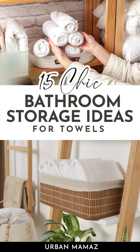 Bathroom Storage Ideas for Towels Bathroom Caddy Decor Ideas, Bathroom Basket Storage Ideas, Bathroom Towel Storage Baskets, Bidet Towel Storage, Bathroom Vanity Alternatives, Bathroom Towel Storage Ideas The Wall, Towels Under Bathroom Sink, Bathroom Towel Organization, Bathroom Storage Ideas For Towels