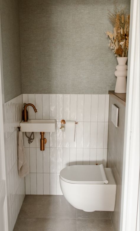 Small Wet Room Ideas With Toilet And Sink, Small Wetroom Bathroom With Toilet, Very Small Toilet, Small Toilet Decorating Ideas, Tiny Downstairs Toilet, Scandi Toilet, Small Wc Ideas, Tiny Toilet Room, Tiny Toilet Room Ideas