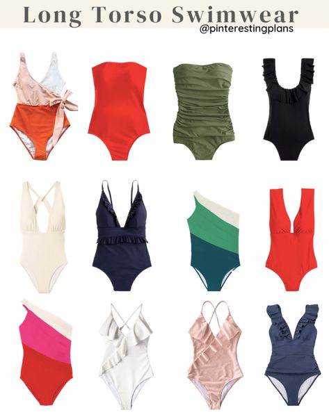 Swimsuits for a Long Torso - Pinteresting Plans Fun One Piece Swimsuit, Swimsuit For Body Type, Capsule Wardrobe Pieces, Best Swimsuits, Little Outfits, Tall Jeans, Long Torso, Friend Outfits, Swim Fashion