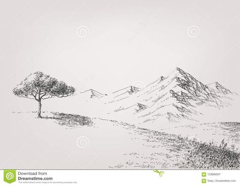 Hills And Mountains, High Hills, Butterfly Art Drawing, Castle Illustration, Ballpoint Pen Art, Mountain Background, Alpine Meadow, Hand Drawing, Background Illustration