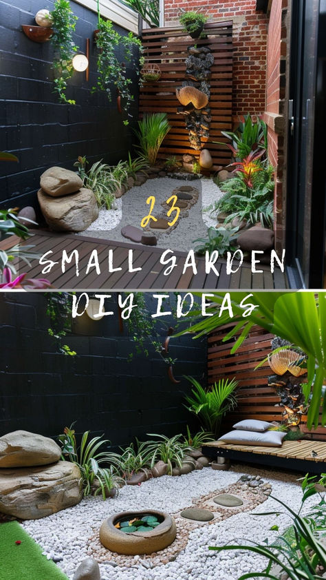 Find Your Perfect Small Garden Design! Explore 23 DIY Small Garden Ideas That Are Perfect For Bringing Life And Color To Your Limited Spaces. Ready To Discover? Click To Explore And Design! 🌿🏡#PerfectGarden #GardenDesign #DiscoverGardening #ExploreDesign #ColorfulSpaces Pergola Ideas For Small Gardens, Decorating Garden Ideas, Backyard Small Garden Ideas, Small Simple Garden Design, Small Triangle Garden Ideas, Tiny Yard Ideas, Small Garden Diy, Small Garden Area Ideas, Diy Small Garden Ideas