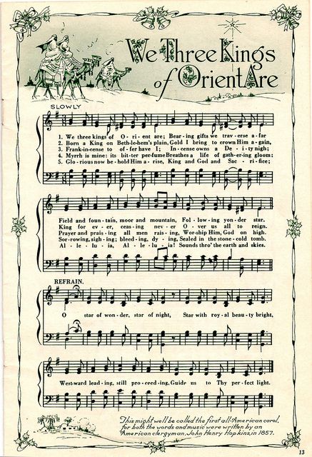 ♥ Sheet Music Printables for gift wrapping, or DIY Paper Projects .... We 3 Kings by raidensgrammie21, via Flickr Williamsport Pennsylvania, Nativity Tree, Music Printables, 3 Kings, We Three Kings, Christmas Pageant, Holiday Train, Christmas Sheet Music, Old Sheet Music