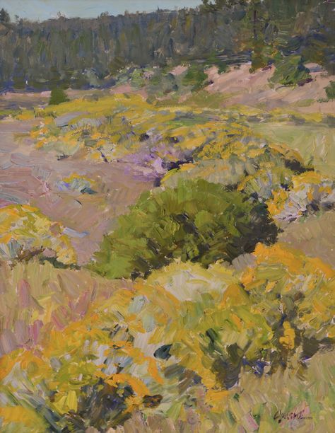 Walt Gonske "Chamisa In Bloom" 24" x 18" Oil Maynard Dixon, Outdoor Painting, Southwestern Art, Dragon Figurines, Outdoor Paint, Cloud Painting, Painting Landscape, Wonderful Words, Oil Painting Landscape