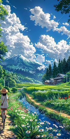 Anime Village Wallpaper, Anime Village, Village Wallpaper, Dreamy Artwork, Relaxing Art, Art Gallery Wallpaper, Landscape Illustration, 판타지 아트, Pretty Wallpapers Backgrounds