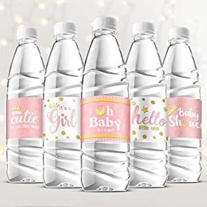 Baby Shower Water Bottle Labels, Water Bottle Labels Baby Shower, Baby Shower Water Bottles, Baby Shower Labels, Baby Shower Candy, Waterproof Baby, Bottle Wrappers, Shower Water, Unicorn Baby Shower