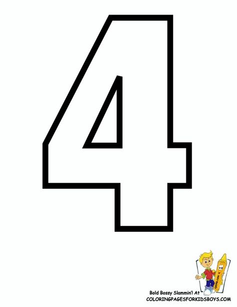 Number 4 Number 4 Drawing, Number 4 Printable, 4th Birthday Pictures, Letters To Print, Shape Worksheets For Preschool, Preschool Patterns, The Number 4, Abc Kids, Toddler Homeschool