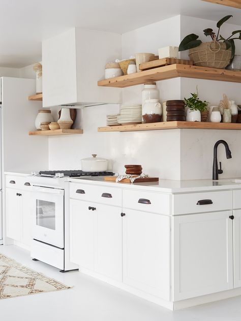 4 Lessons We Learned From Leanne Ford’s Best Before-and-After Projects Small Galley Kitchen, Ford Interior, Galley Kitchens, All White Kitchen, Galley Kitchen, Remodel Kitchen, Kitchen Decorating, Counter Tops, Kitchen Layout