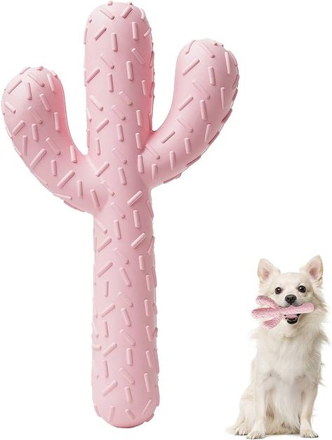 Dog Toys For Aggressive Chewers, Christmas Dog Toy, Cute Dog Toys, Small Dog Toys, Puppy Chew Toys, Dog Toys Indestructable, Puppy Teething, Tough Dog Toys, Pink Cactus