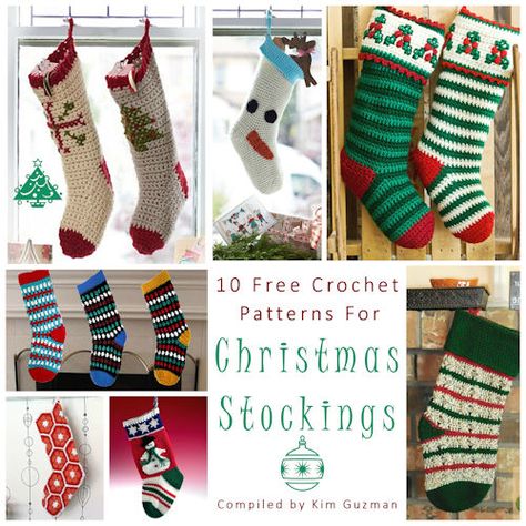 Christmas Stocking Patterns, Christmas Stocking Pattern Free, Knitted Christmas Stocking Patterns, Stocking Pattern Free, Stocking Patterns, Crochet Santa Hat, Start Crocheting, Crochet Christmas Stocking Pattern, Christmas Stocking Ornament