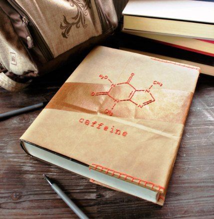 Book Cover - Chem Symbols Paper Bag Book Cover, Paper Book Covers, Paper Bag Books, Embroidered Paper, Book Cover Diy, Urban Threads, Work Art, Art Patterns, Diy Notebook