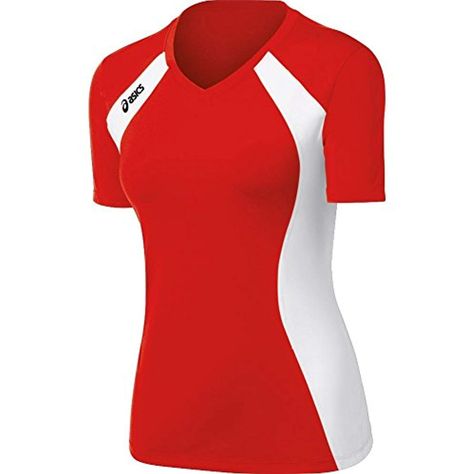 ASICS Women's Aggressor Volleyball Jersey (Red/White) *** Check out the image by visiting the link. (This is an affiliate link) #clothing Volleyball Equipment, Volleyball Jersey, Volleyball Jerseys, Women's Volleyball, Sport Volleyball, White Clothing, Women Volleyball, Asics Women, Sport Wear