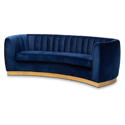 Blue Gold Living Room, Gold Living Room Furniture, Glam Sofas, Blue And Gold Living Room, Emily Davis, Sectional Sofa Beige, Hekman Furniture, Tufted Loveseat, Sofa Blue