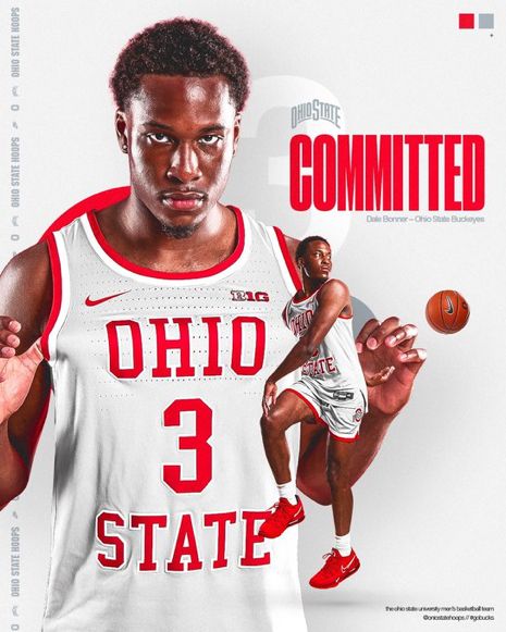 Basketball Committed Graphic, Ohio State Graphic Design, Basketball Commitment Graphic, College Basketball Graphics, Committed Graphic, Poster Basket, Conestoga College, Basketball Photoshoot, College Sports Graphics