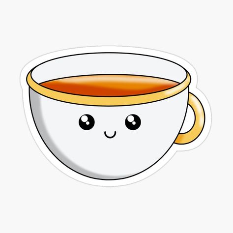 Get my art printed on awesome products. Support me at Redbubble #RBandME: https://www.redbubble.com/i/sticker/Tea-Cup-Kawaii-by-Hannahi8/160152003.EJUG5?asc=u Tea Cup Sticker, Kawaii Tea Cup, Kawaii Sticker, Cute Face, Tea Lovers, Kawaii Stickers, Whimsical Art, Tea Lover, Tea Cup