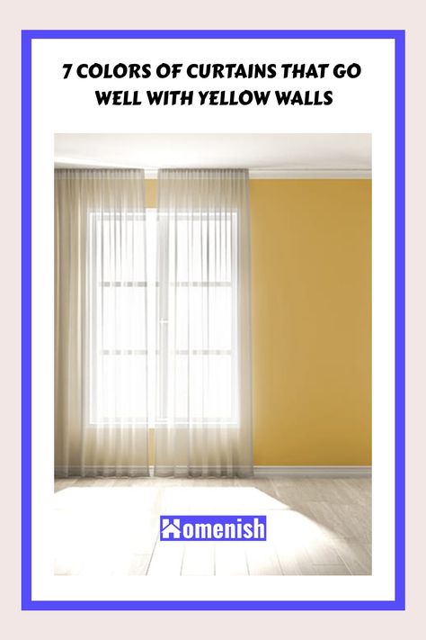 Yellow walls can add a pop of color and personality to any room, but it’s important to choose the right curtain color to complete the look. In this article, we’ll explore the different curtain colors that pair well with yellow walls. What Color Curtains Go With Yellow Walls, Curtains For Yellow Walls Bedroom, Curtains For Light Yellow Walls, Yellow Wall Curtain Ideas, Curtains For Yellow Walls Living Room, Light Yellow Walls Living Room, Curtains For Yellow Walls, Pale Yellow Accent Wall, Curtains Yellow Walls