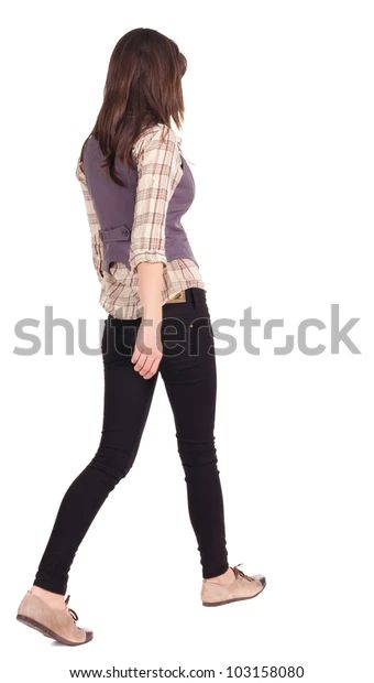 Walking Poses, Walking Women, Stock Photos Woman, Beautiful Brunette, Woman Walking, Anatomy Poses, Standing Poses, Back View, Art Poses