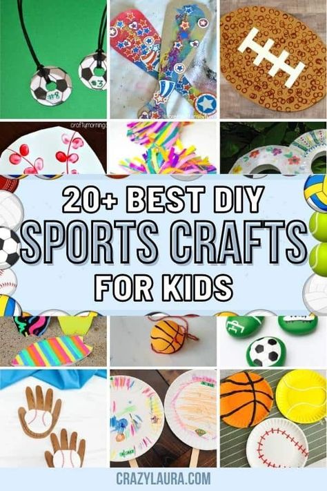 Fitness Crafts For Preschool, Toddler Sports Crafts, Sports Art Projects, Sport Crafts For Preschool, Sports Crafts For Toddlers, Summer Sports Crafts, Sports Theme Art, Sports Crafts For Kids, Sports Day Activities