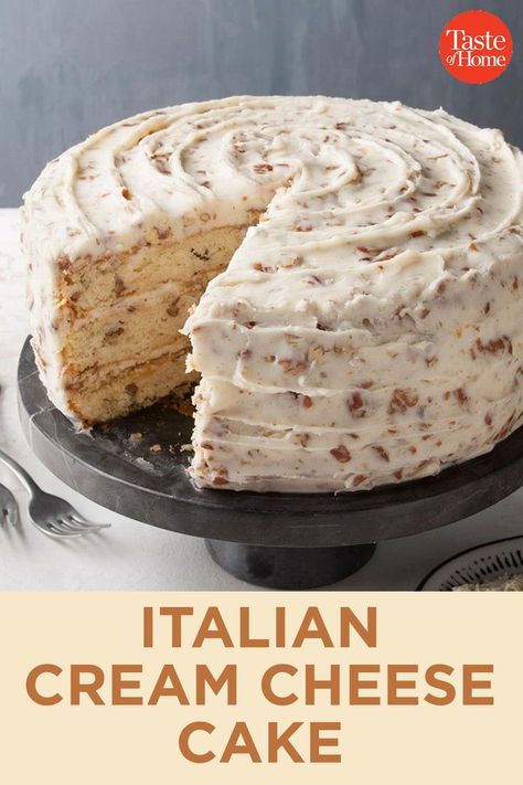 Italian Cream Cheese Cake, Desserts Italian, Cream Cheese Cake Recipes, Cake Coconut, Italian Cream Cakes, Italian Cream, Desserts Cake, Italian Cake, Torte Cupcake