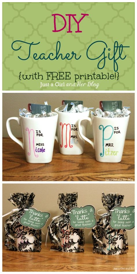 DIY Teacher Gift with FREE Printable Preschool Teacher Gifts, Crazy Person, Thanks A Latte, Teachers Diy, Church Events, Diy Teacher Gifts, Teacher Christmas Gifts, Teacher Christmas, Gifts For Teachers