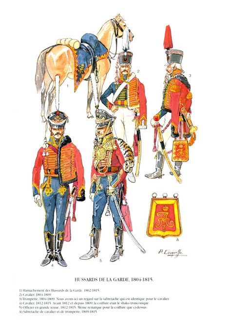 Russian Guard Hussars, 1804-1812.  Double click on image to ENLARGE. Napoleon Russia, Battle Of Borodino, Military Images, Napoleonic Uniforms, Historical Warriors, Imperial Russia, Military Uniforms, Napoleonic Wars, Military Art